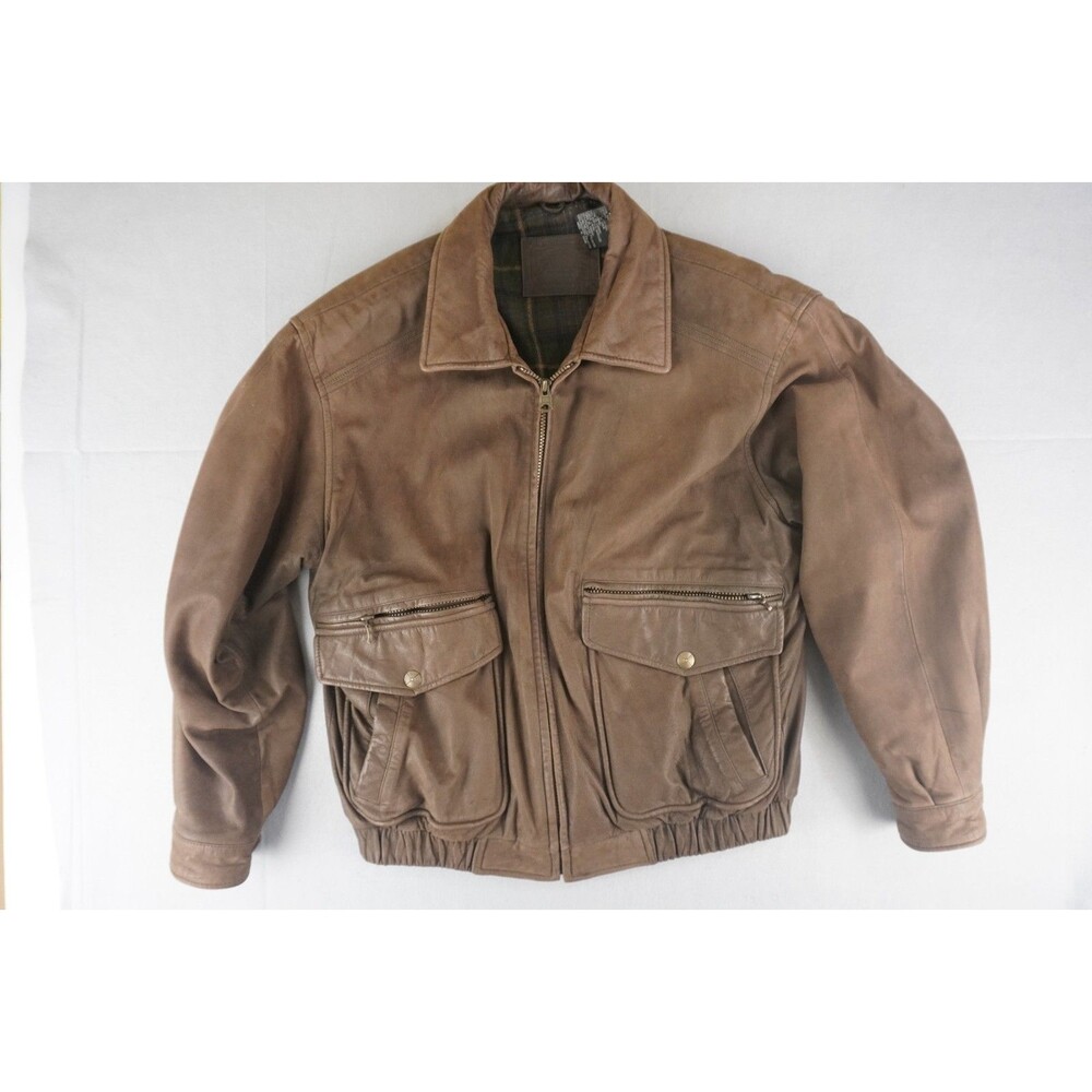 Vintage St Johns Bay Brown Leather A-2 Flyers Bomber Jacket Mens Size 40 Medium